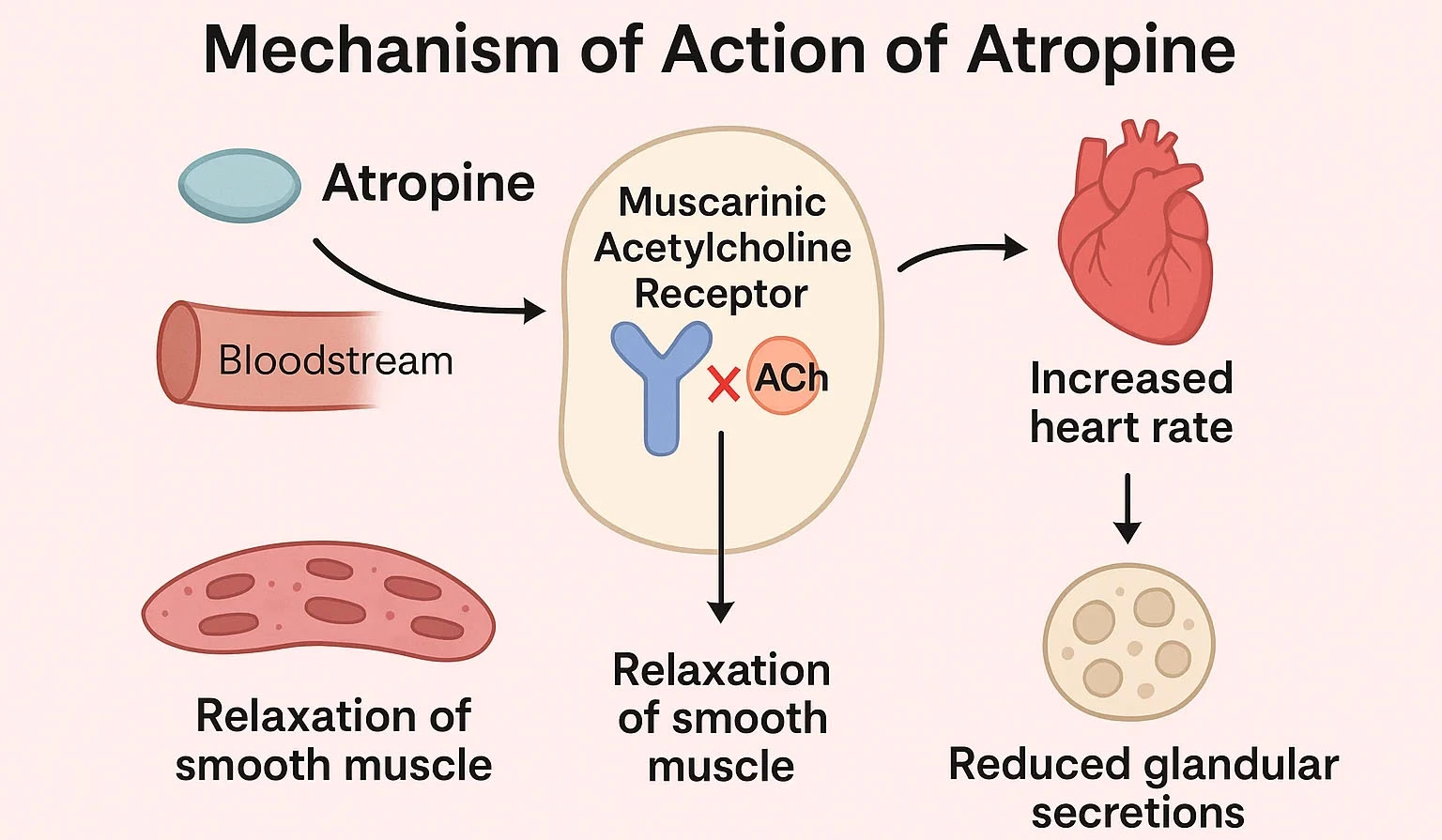 Mechanism of action of API Powder Atropine Sulfate