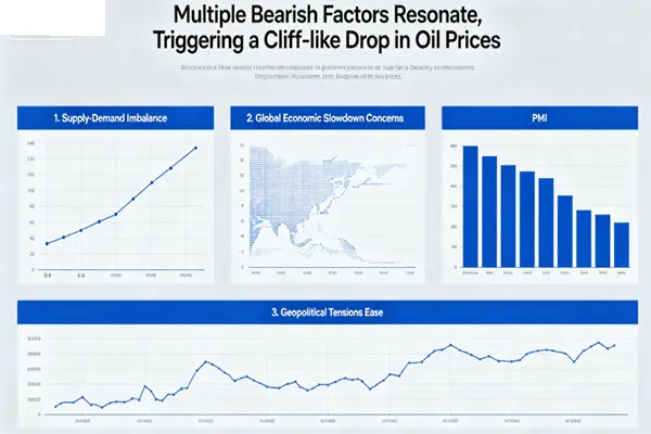 Multiple negative factors combined to trigger a precipitous drop in oil prices. Multiple negative factors combined to trigger a precipitous drop in oil prices.