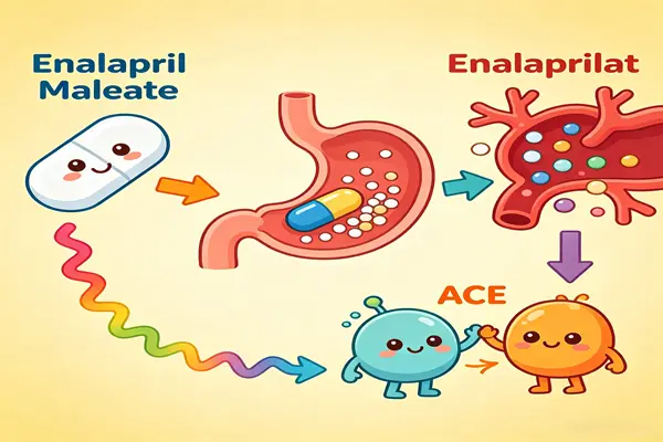 Mechanism of action of Enalapril Maleate