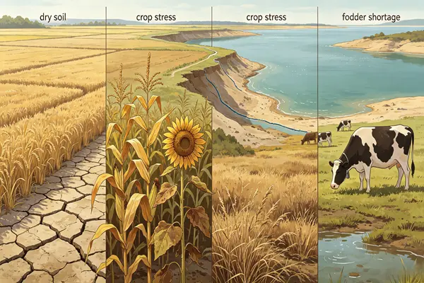 River and lake water storage has shrunk dramatically.