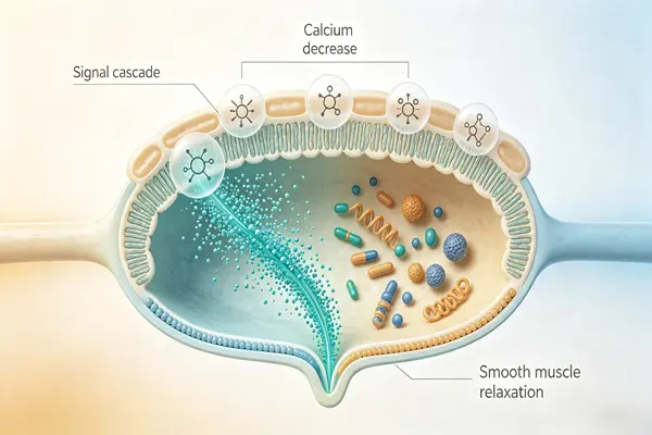 Mirabegron API receptor signaling regulates smooth muscle relaxation