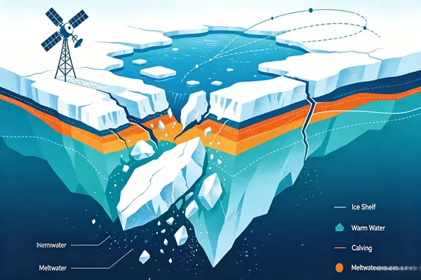 Iceberg calving and ice shelf changes